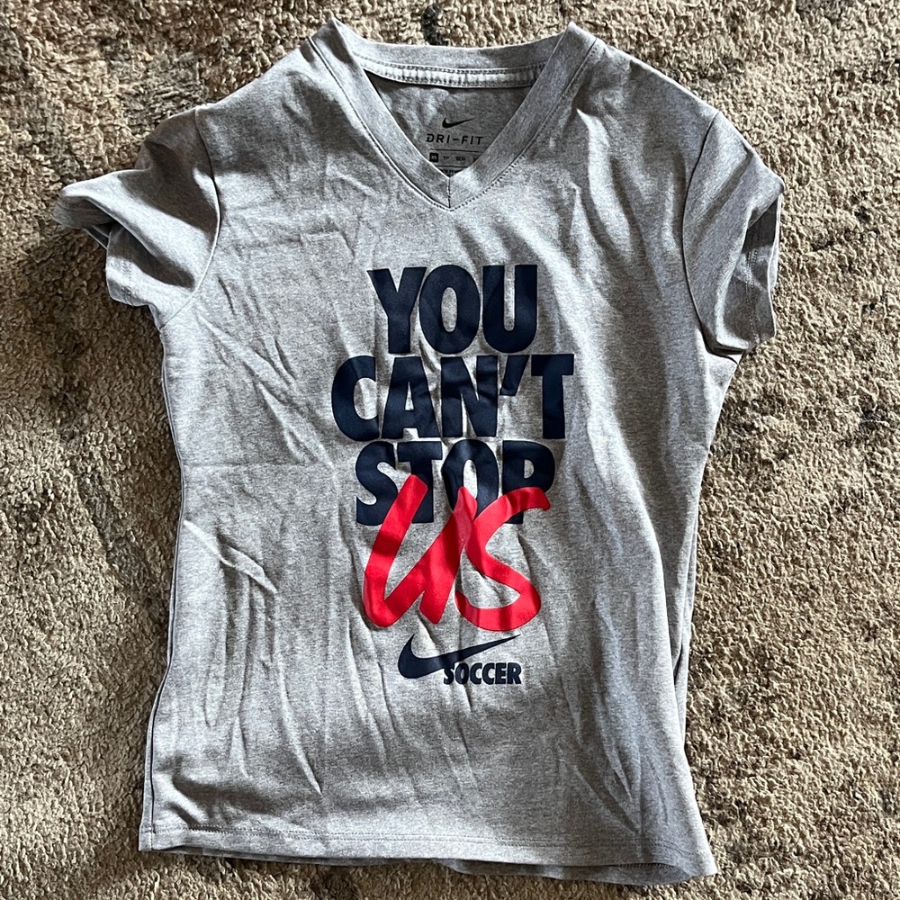 Nike Kids Gray Tee with Bold Graphic